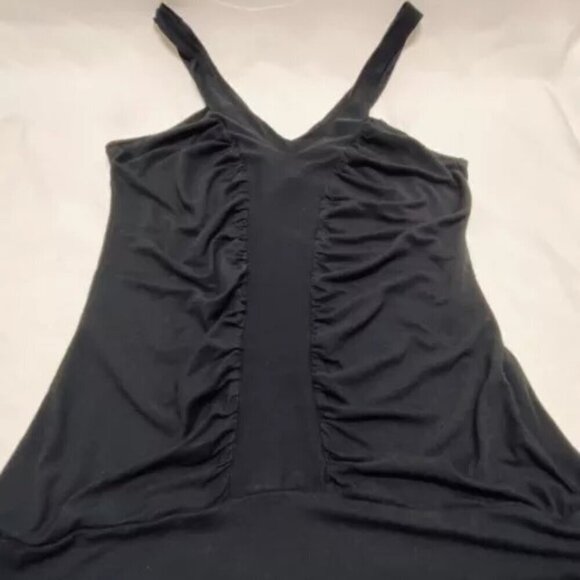 Charlotte Russe Tank Top Ladies Medium Black Rouched Front Banded Bottom Y2K EUC - Picture 10 of 10